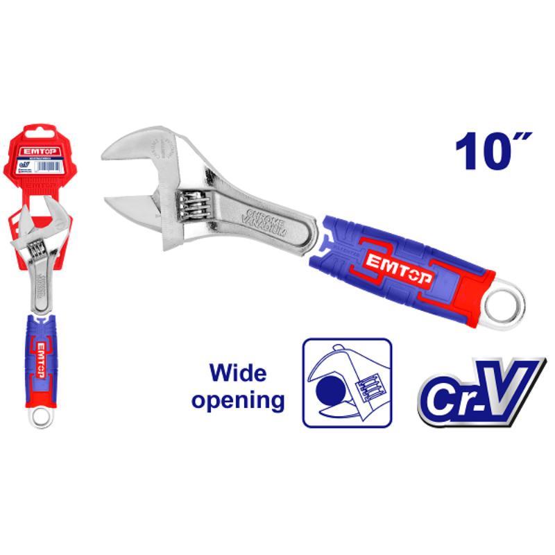 EMTOP Adjustable wrench 10 inches EAWH131001