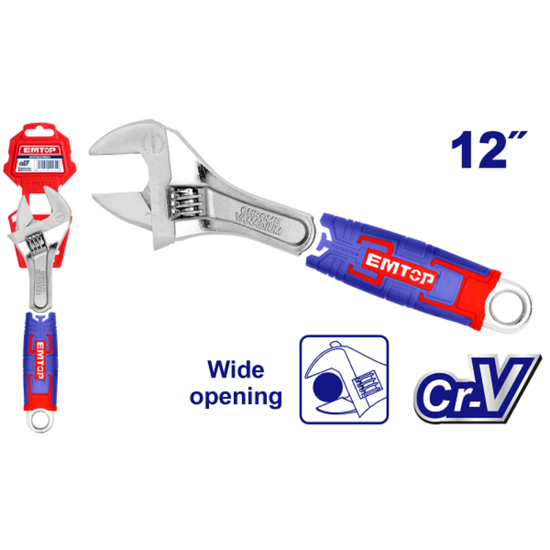 EMTOP Adjustable wrench 12 inches EAWH131201