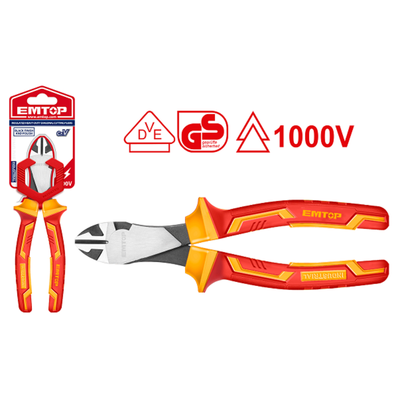 EMTOP Insulated heavy-duty diagonal cutting pliers 180mm EPLRHD0731