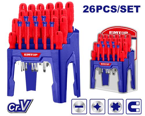 EMTOP Screwdriver Set 26 Pieces, ESST2601