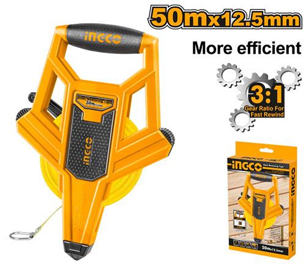 IINGCO Fibreglass Measuring Tape 50M HFMT8250