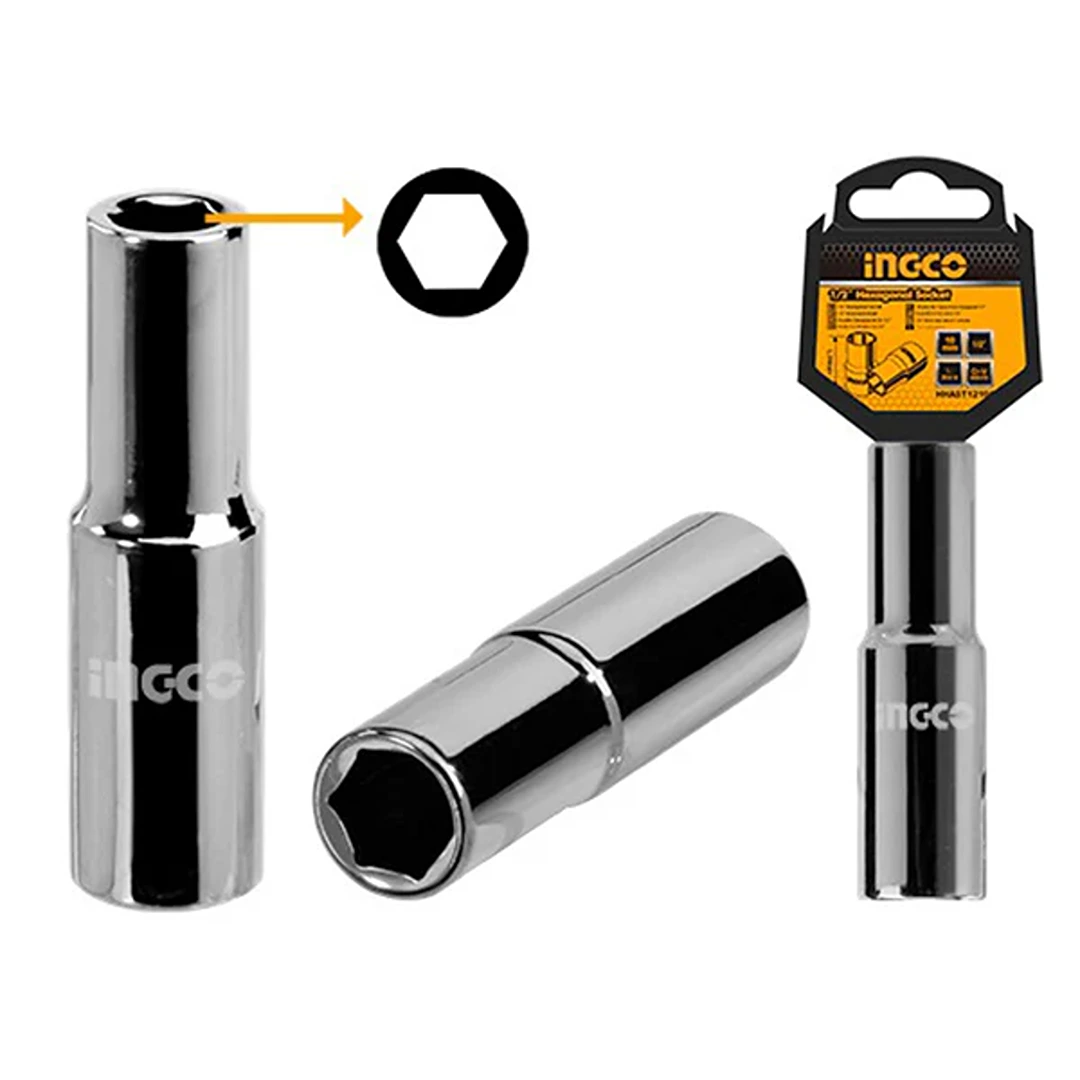 INGCO Deep Hexagonal Socket 12mm 1/2 inches HHAST12123L