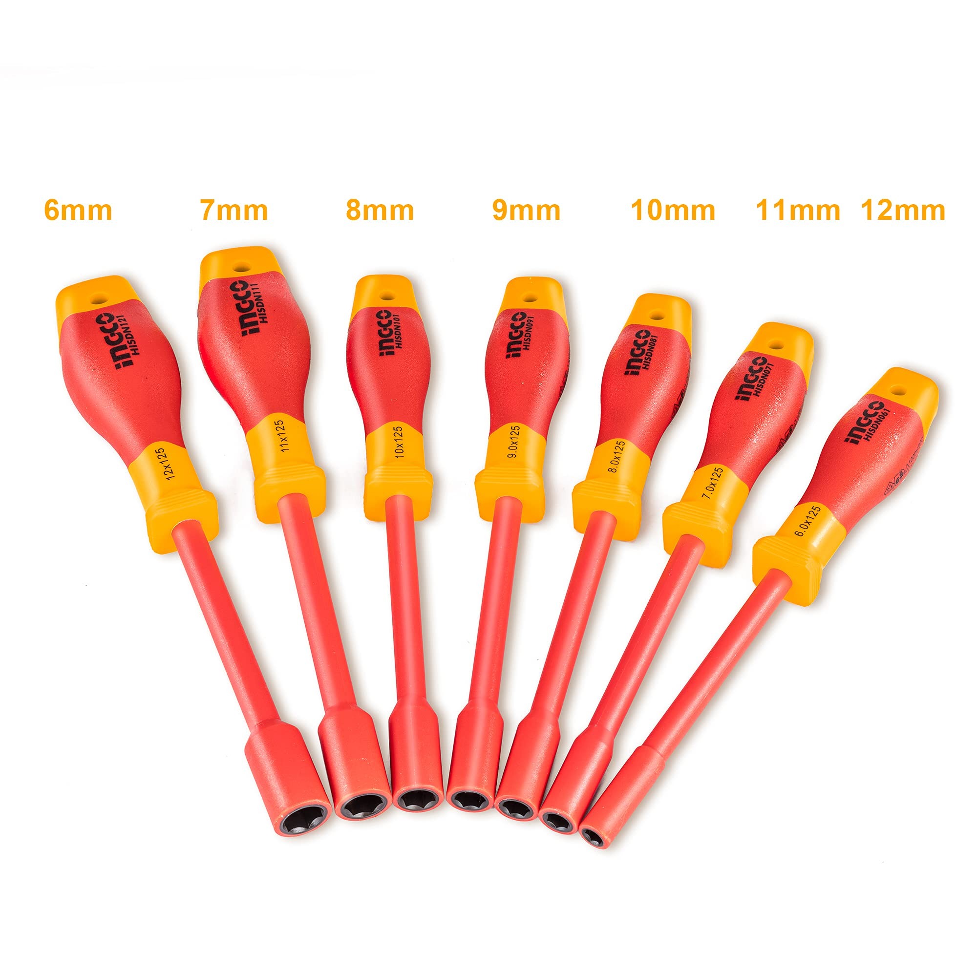 INGCO 7Pcs Insulated Nut Screwdriver Set HKISD0701