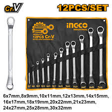 INGCO Industrial Offset Ring Spanner Set 12Pcs 632mm HKSPA3142