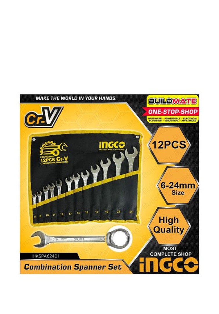 INGCO Combination Spanner Set 12pcs 8mm to 32mm IHKSPA62401