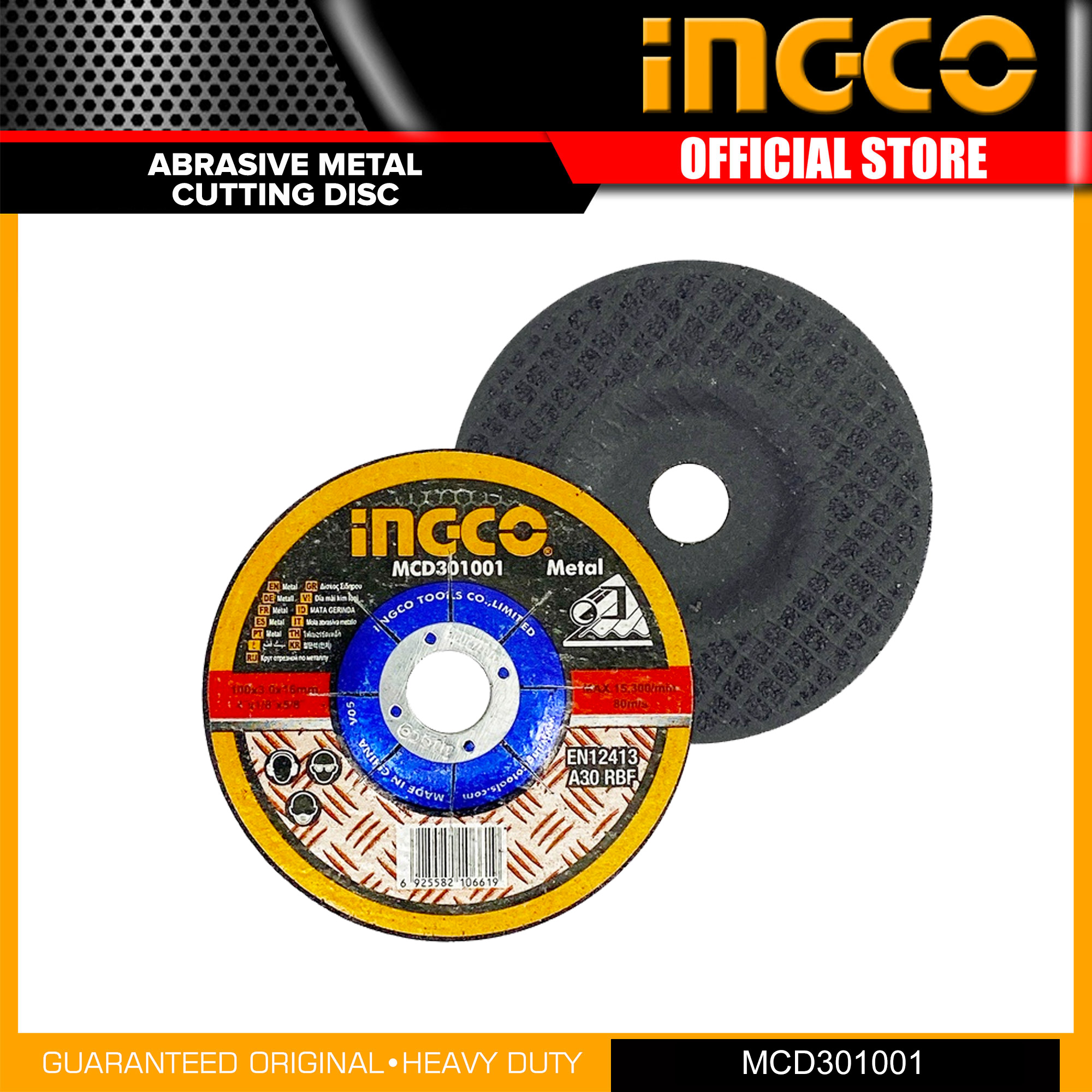 INGCO Depressed Abrasive Metal Cutting Disc MCD301001 100mm