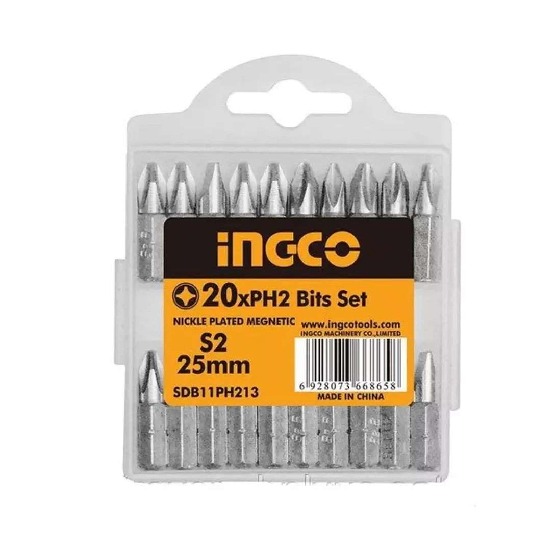 INGCO Screwdriver Bit PH2, 25mm, 20pcs/set SDB11PH213