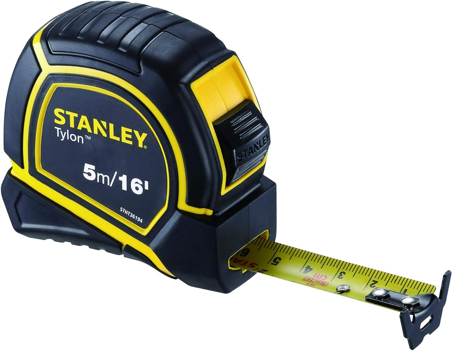 STANLEY Tylon Short Tape Measure Yellow/Black, , 5m/16' x 19mm, STHT36194