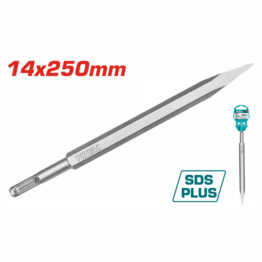 TOTAL SDS Plus Chisel 14X250 mm, Pointed TAC1511141