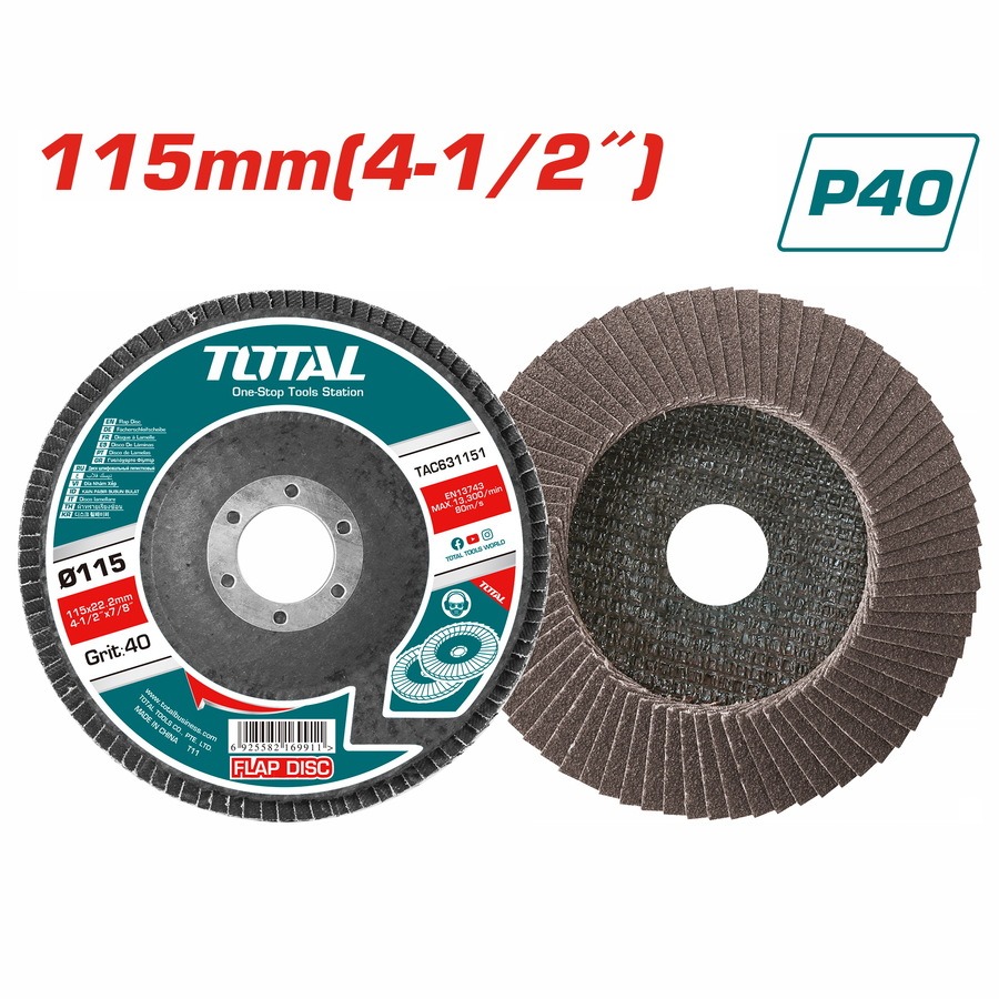 TOTAL Flap Disc 115mm P40 TAC631151