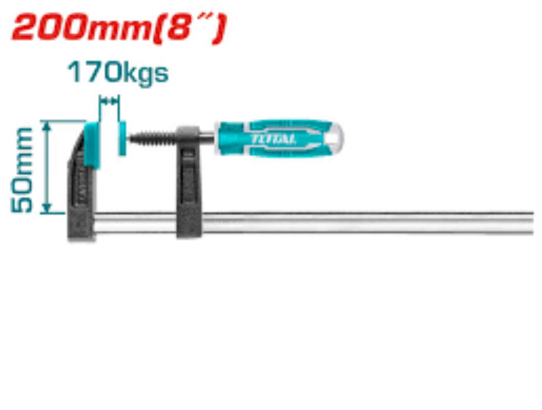 TOTAL F-Clamp with Plastic Handle 50x200mm THT1320502