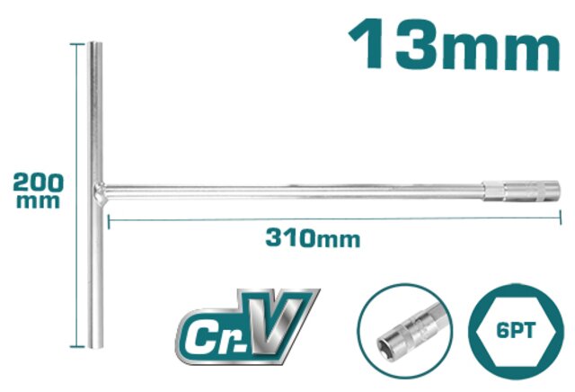 TOTAL T-Handle Socket Wrench 13mm THTSW1306