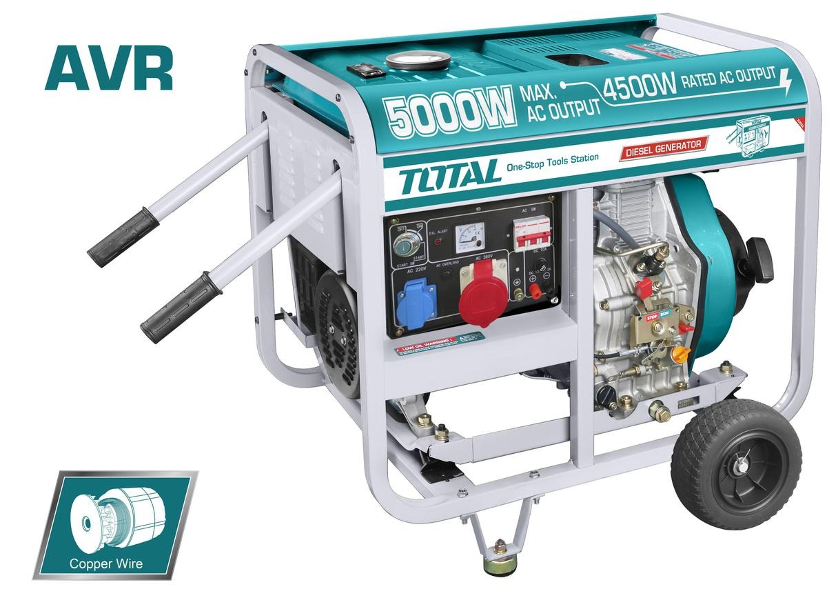 توتال مولدة كاز 380 فولت 3 فيز 5000 واط، تشغیل هندر TP450003